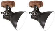 Lampy sufitowe - VidaXL Industrialne lampy ścienne/sufitowe 2 szt, czarne, 20x25 cm E27 320514  VidaXL - miniaturka - grafika 1