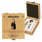 Gadżety dla niej i dla niego - Murrano Personalizowany Zestaw Akcesoriów Do Wina Dedykacja ZDW1-013 - miniaturka - grafika 1