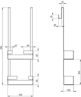 Deante Półka łazienkowa na kabinę MOKKO BIANCO - Półki łazienkowe - miniaturka - grafika 7