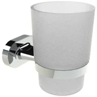 Akcesoria łazienkowe - Bisk Szklanka z podstawką Go chrom 07023 - miniaturka - grafika 1