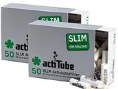 Rozpałki - actiTube actitube 4 X Slim filtr aktywny filtr węglowy A 50er pudełko = 4 X 50 = 200, węgiel, biały, 2 x 0.7 x 0.7 cm 17127 - miniaturka - grafika 1