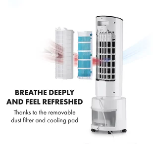 Klarstein Klarstein Waterfall, klimatyzer, schładzacz powietrza, 45 W, 4 litry, 2 wkłady chłodzące, przenośny ACO4-WaterfallW - Klimatory - miniaturka - grafika 7