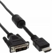Adaptery i przejściówki - InLine 17659 wtyczka HDMI na wtyk DVI 18 + 1 adapter sieciowy, 19-biegunowa z ferrytu, 0,5 m czarna 17659 - miniaturka - grafika 1