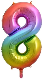 GoDan Balon foliowy cyfra 8 34" tęczowy HS-C34T8 - Balony i akcesoria - miniaturka - grafika 3