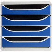 Pojemniki biurowe - Exacompta Exacompta 310003D organizer Premium Big Box Office 4 szuflady o dużej pojemności pojemnik na dokumenty A4+ dla większej ilości miejsca na biurku szafka jasnoszaro-niebieska 310003D - miniaturka - grafika 1