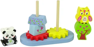 Import LEANToys Drewniane Zwierzątka Sorter Sowa Panda Koła Zębate LT-10139-0 - Sortery dla dzieci - miniaturka - grafika 3