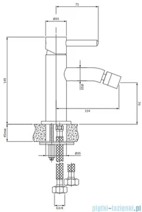 Omnires Y bateria bidetowa miedź Y1220CP | - Baterie bidetowe - miniaturka - grafika 2