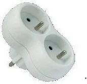 Rozgałęźniki - Elgotech Rozgałęźnik wtyczkowy 2-gniazda z/u R-20CA R-20CA - miniaturka - grafika 1