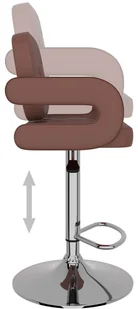 vidaXL Stołki barowe, 2 szt., brązowe, sztuczna skóra - Taborety i hokery - miniaturka - grafika 5