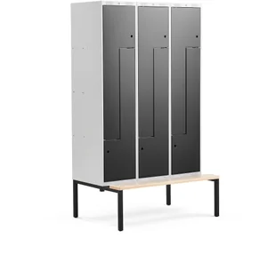AJ Produkty Szafa ubraniowa typu Z, z ławeczką - Szafki BHP - miniaturka - grafika 6