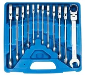 Klucze i nasadki - SW-Stahl SW-Stal staw widelcowy ring ratschensatz, 12-częściowy, 8-19 MM, 72 zębów, S1597 - miniaturka - grafika 1