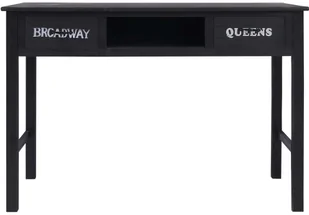 vidaXL Stolik konsola, czarny, 110 x 45 x 76 cm, drewniany - Konsole i sekretarzyki - miniaturka - grafika 4