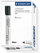 Markery do tablic - Staedtler Lumocolor 351  9 markery Whiteboard końcówka okrągła 10 sztuki czarna 351-9 - miniaturka - grafika 1