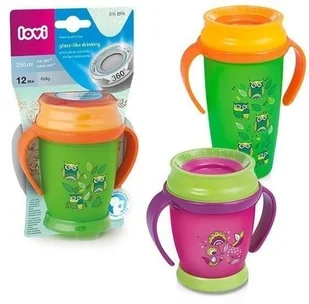 Lovi Kubek Niekapek 360 Retro Z Uchwytami 210 Ml Miętowy - Kubki dla dzieci - miniaturka - grafika 11