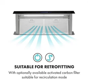 Klarstein Royal Flush Eco 90 Czarny (CGCH3-RoyalFlush90-E) - Okapy kuchenne - miniaturka - grafika 8