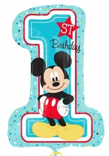 Amscan Balon foliowy Miki Cyfra 1 urodziny - Urodziny dziecka - miniaturka - grafika 3