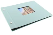 Albumy fotograficzne - Goldbuch Trend 26507 skręcany album na zdjęcia, lniany, 40 czarnych stron przekładanych pergaminem, 30 x 25 cm, kolor aqua 26 507 - miniaturka - grafika 1