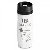 Kubki termiczne - Murrano Kubek Termiczny Termos Tea-Rex Biały GRAWER KUB-B-001 - miniaturka - grafika 1