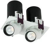 Oprawy, klosze i abażury - OXYLED Oprawa wpuszczana DELLE SQ DUE 12W ciepła 3000K biały/czarny szer. 15,2x6,4cm - 2 457228 - miniaturka - grafika 1