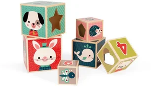 Janod DREWNIANA PIRAMIDA wieża Baby Forest J08016 - Klocki - miniaturka - grafika 9