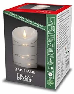 KonstSmide CHRISTMAS Świeca woskowa LED biała barwa ciepła biel 10cm - Oświetlenie świąteczne - miniaturka - grafika 2