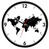 Zegary - Atrix Zegar ścienny czarny Mapa Świata ATE2013BMS - miniaturka - grafika 1