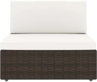 vidaXL Sofa modułowa 2-osobowa, rattan PE, brązowa - Sofy ogrodowe - miniaturka - grafika 4