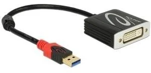 Delock Kabel USB USB3.0 Kabel A DVI 24+5 St/Bu 0.20m schwarz 62737 - Kable USB - miniaturka - grafika 2