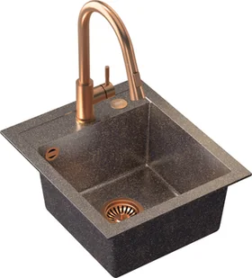 STEINER Quadron Zlewozmywak granit + bateria + zaślepka miedź JOHNNY 100 ART4350C1BP_3323502_PVDBSC1_Z - Zlewozmywaki z baterią - miniaturka - grafika 3