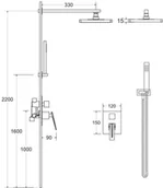 Zestawy prysznicowe - Besco PMD Besco Aspira Zestaw prysznicowy podtynkowy z deszczownicą czarny mat BP-AI-CZ - miniaturka - grafika 1