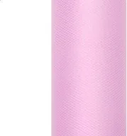 Pasmanteria - PartyDeco Tiul gładki, różowy jasny, 0,30 x 9 m TIU30-081 - miniaturka - grafika 1