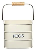 Pozostałe akcesoria kuchenne - Kitchen Craft Pojemnik do przechowywania, napis "Pegs", z nost Living produkt firmy aligia serii, kremowy LNPEGCRE - miniaturka - grafika 1