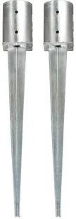 Vida Kołki gruntowe 2 szt. srebrne 10x76 cm stal galwanizowana V-145431 - Akcesoria do ogrodzeń - miniaturka - grafika 2