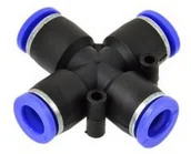 Inne akcesoria do nawadniania - GEKO Złączka automatyczna węża PU/PE krzyżowa 8mm 25/50/500) - miniaturka - grafika 1