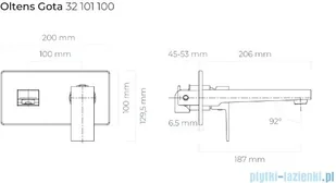 Oltens Gota bateria umywalkowa podtynkowa czarny mat 32601300 - Baterie podtynkowe - miniaturka - grafika 2