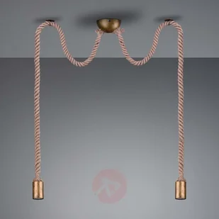 Trio Leuchten Lampa wisząca Rope z linką, 2-punktowa - Lampy sufitowe - miniaturka - grafika 2