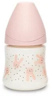 Butelki dla niemowląt - Suavinex Butelka Hygge okrągły wolny przepływ Króliki różowe 150ml | PONAD 10 TYŚ PRODUKTÓW W ATRAKCYJNYCH CENACH | SZYBKA - miniaturka - grafika 1