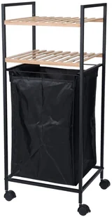 Bathroom Solution Kosz na pranie mobilny wózek łazienkowy z 2 półkami regał do łazienki 2w1 784500070 - Kosze na bieliznę - miniaturka - grafika 2