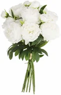 Sztuczne kwiaty - Atmosphera Bukiet sztucznych kwiatów dekoracyjny 13 piwonii w kolorze białym wys 50 cm B07GRD6YKN - miniaturka - grafika 1