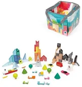 Klocki - Janod Klocki drewniane z matą do zabawy 70 szt. JND3700217380809 - miniaturka - grafika 1