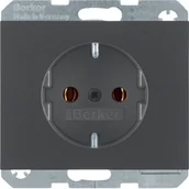 Gniazdka elektryczne - Berker K1 antracyt gniazdo SCHUKO B_47157006 - miniaturka - grafika 1