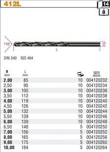 BETA WIERTŁO CYLIND.DŁUGIE CZERN. HSS 5,00MM 412L/5 - Wiertła - miniaturka - grafika 2