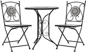 Meble ogrodowe - vidaXL 3-cz. zestaw mebli bistro z mozaiką, szary, ceramika - miniaturka - grafika 1