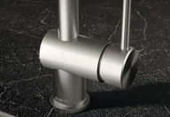 Baterie kuchenne - Kludi L Steel Bateria kuchenna wysoka z wyciąganą wylewką stal szlachetna szczotkowana 45851F877 - miniaturka - grafika 1