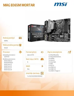 Płyta główna MSI B365M MORTAR - Płyty główne - miniaturka - grafika 6