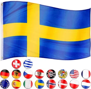FLAGMASTER FLAGA SZWECJI SZWEDZKA 120x80 CM NA MASZT SZWECJA 30050160 - Pozostałe ozdoby ogrodowe - miniaturka - grafika 4
