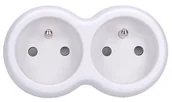 Gniazdka elektryczne - Solight Solight P104 Rozgałęźnik 2x 10A, bílo-szary - miniaturka - grafika 1
