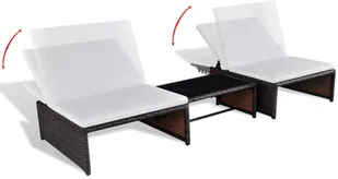 vidaXL Zestaw wypoczynkowy z polirattanu dla dwóch osób, brązowy - Meble ogrodowe - miniaturka - grafika 3
