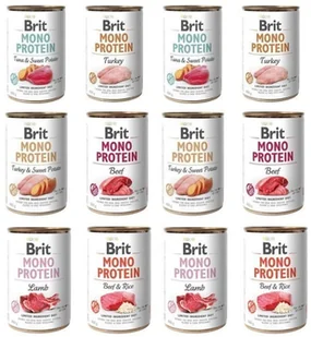 Brit Mono Protein MIX Smaków 12x400g - Mokra karma dla psów Brit Mono Protein MIX Smaków 12x400g - Mokra karma dla psów - miniaturka - grafika 3
