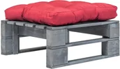 Pozostałe meble ogrodowe - vidaXL Ogrodowe siedzisko z palet, czerwona poduszka, szare drewno FSC vidaXL - miniaturka - grafika 1
